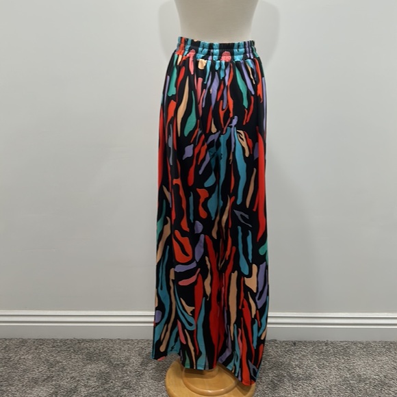 FASHION NOVA MULTI COLOR PALAZZO PANT, DRAWSTRING WAIST,SIZE 1X - Picture 5 of 5